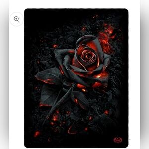 NIP Spiral Brand Burnt Rose Design Large Fleece Throw 59"x79"